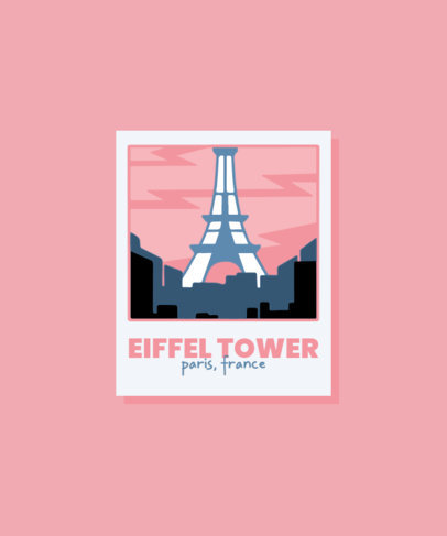 Illustrated T-Shirt Design Maker Featuring The Eiffel Tower