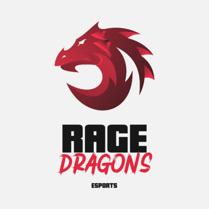 Dragon-Themed Gaming Logo Template with an Abstract Graphic