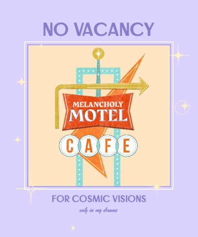 T-Shirt Design Creator with an Illustration of a Retro Motel Sign