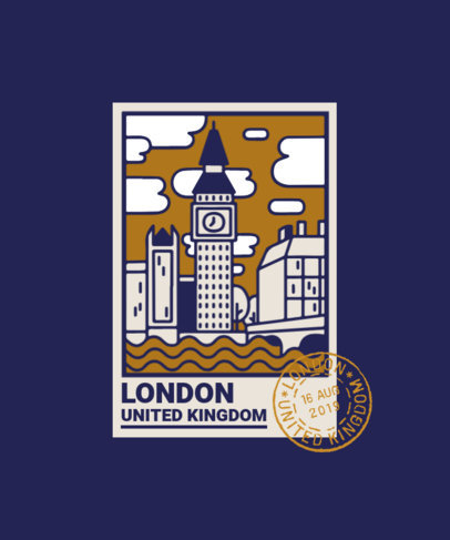 T-Shirt Design Maker with a Stamp from The Big Ben