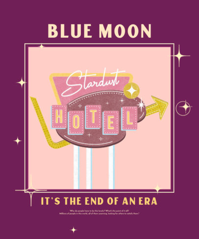 Retro T-Shirt Design Maker with a Hotel Sign and a Quote