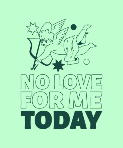 Valentine's Day T-Shirt Design Creator Featuring a Quote for Single People