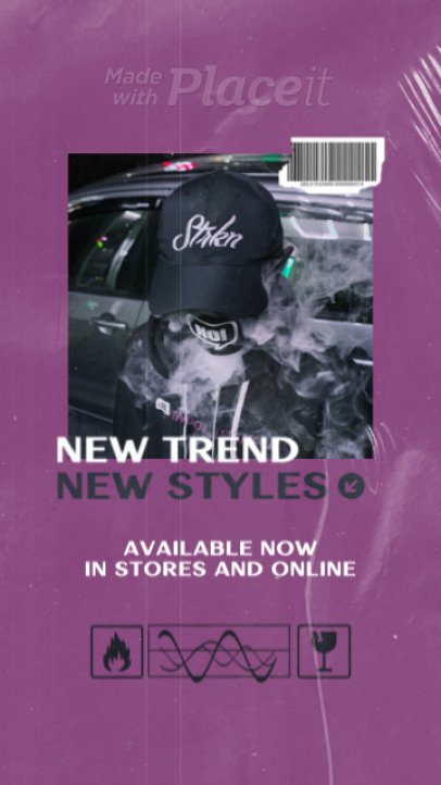 Instagram Story Video Maker for Streetwear Brands Featuring a Plastic Wrap Texture 2497-el1