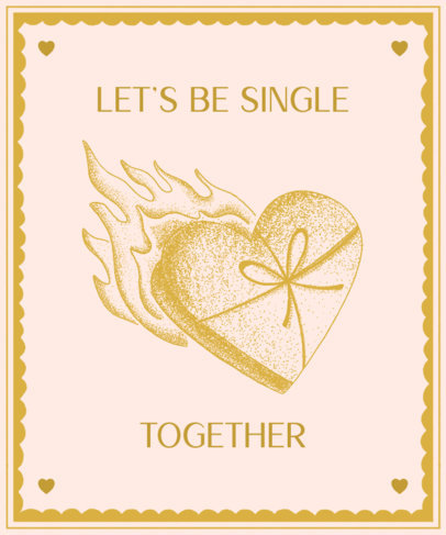 T-Shirt Design Generator Featuring an Anti-Valentine's Day Quote and a Burning Gift 3265i