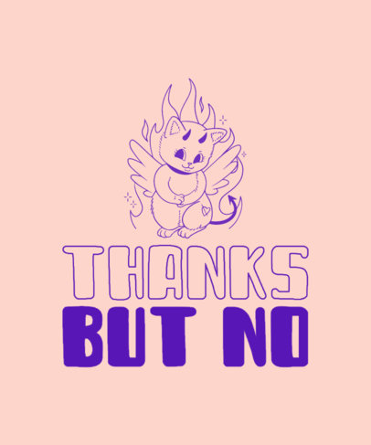 Valentine's Day T-Shirt Design Creator Featuring a Cute Little Kitten from Hell 3264l