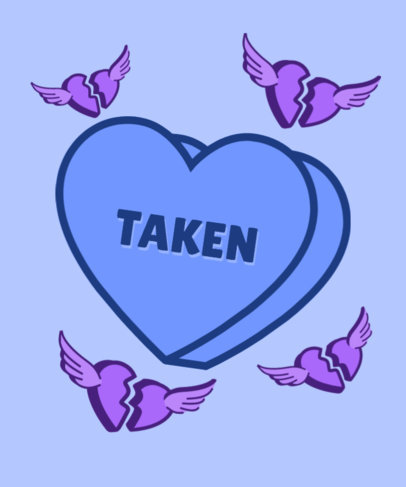 T-Shirt Design Creator Featuring Broken Hearts With Wings 