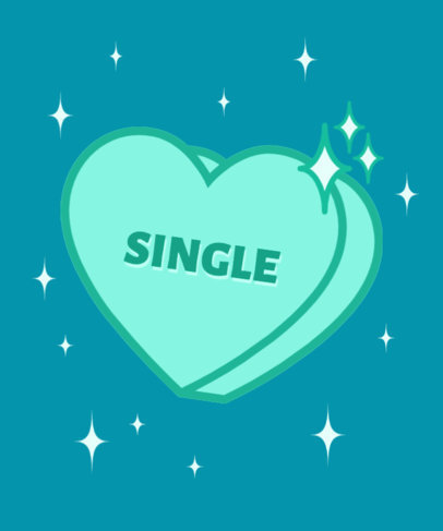 T-Shirt Design Creator for a Single Person Featuring a 3D Heart Graphic 3262k