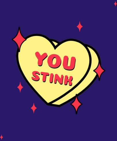 T-Shirt Design Template With a Passive-Aggressive Message and a Heart Graphic 3262n