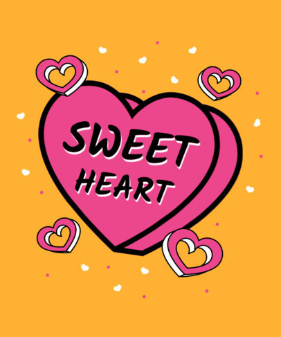 Quote T-Shirt Design Maker for Valentine's Day Featuring 3D Hearts 