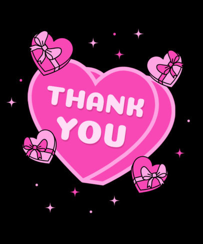 Quote T-Shirt Design Maker With a Thankful Message and Heart Graphics 