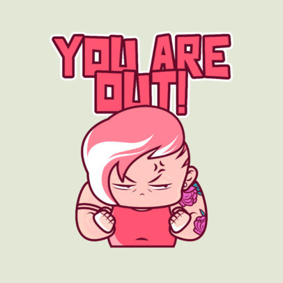 Twitch Emote Logo Generator Featuring an Angry Female Character