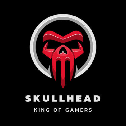 Gaming Logo Template Featuring an Abstract Skull Graphic 