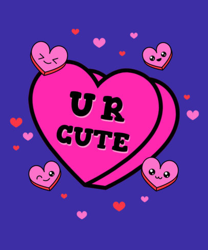 T-Shirt Design Maker Featuring a 3D Heart Clipart and a Sweet Message 3262h