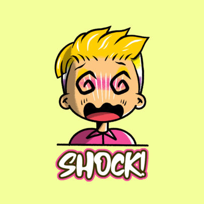 Twitch Emote Logo Generator Featuring a Character with Dizzy Eyes