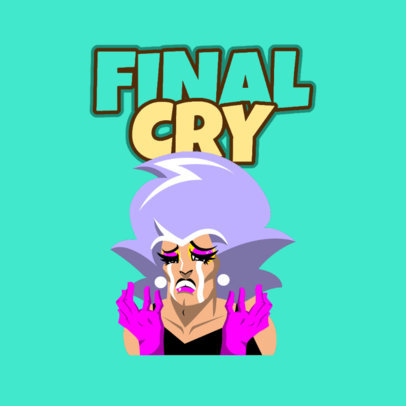 Twitch Emote Logo Creator Featuring a Character Crying