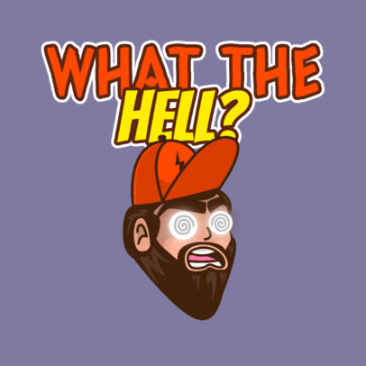 Twitch Emote Logo Template Featuring a Confused Man