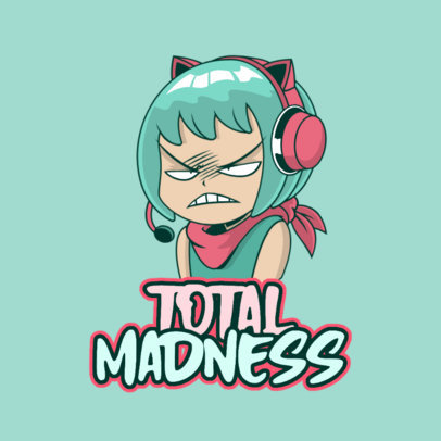 Kawaii Twitch Emote Logo Featuring a Mad Character