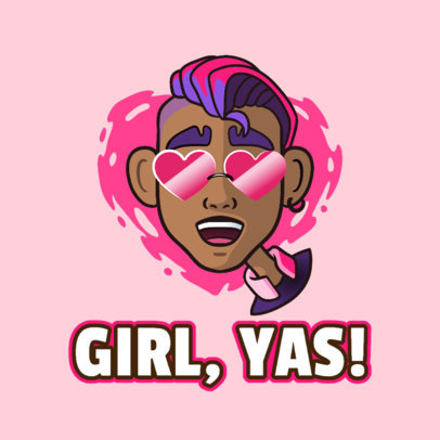 Illustrated Twitch Emote Logo Generator Featuring a Character with Heart Eyes