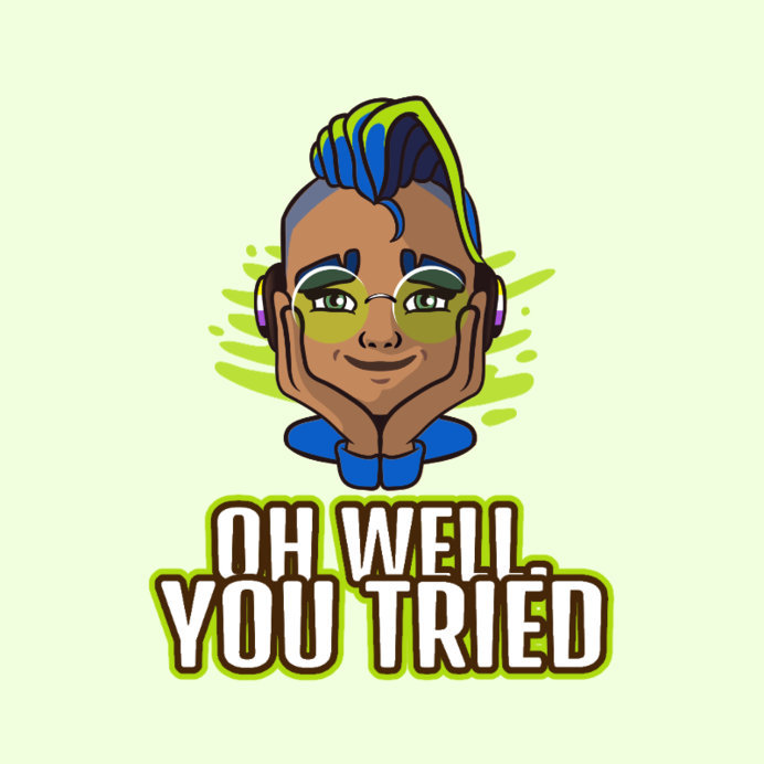 Twitch Emote Logo Generator with a Non-Binary Gamer Cartoon