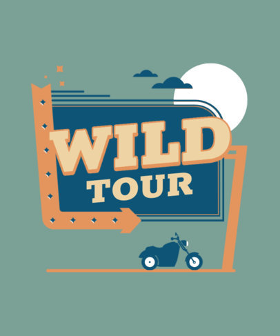 Illustrated T-Shirt Design Maker with a Retro Biking Theme