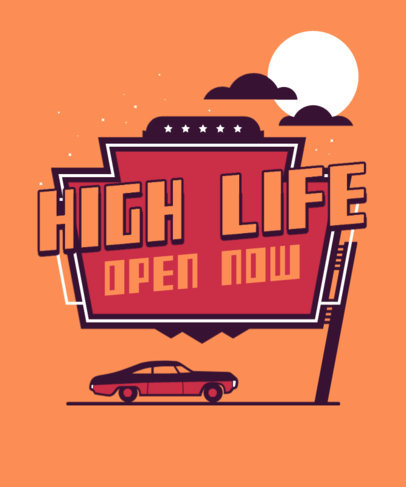 T-Shirt Design Template Featuring a Vintage Sign Graphic