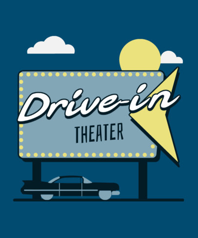 T-Shirt Design Creator with an Illustration of a Retro Drive-In Theater