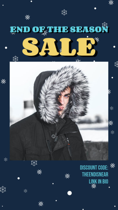 Instagram Story Template for a Winter Sale Featuring Illustrated Backgrounds 