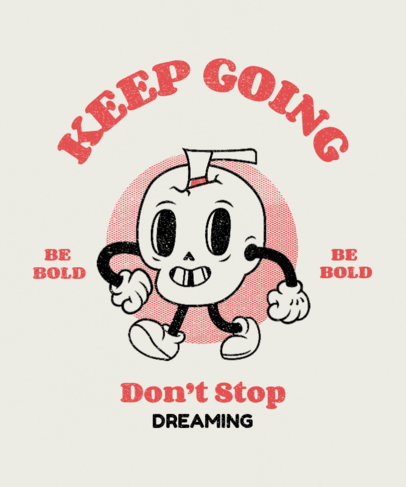 Retro T-Shirt Design Creator Featuring Cartoon Characters and Quotes 