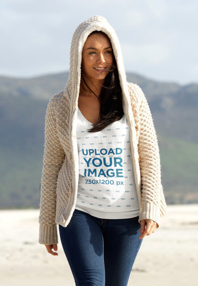 Tank Top Mockup of a Woman Taking a Walk Outdoors 39788-r-el2