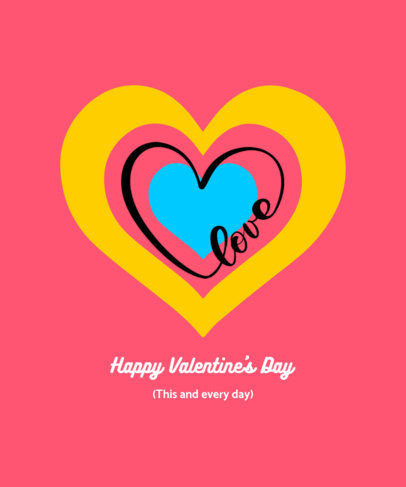 Colorful T-Shirt Design Creator Featuring a Valentine's Day Heart
