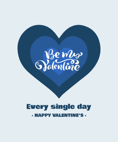 Illustrated T-Shirt Design Maker Featuring a Heart with a Valentine's Quote