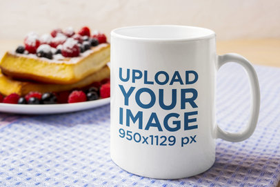 11 oz Coffee Mug Mockup Featuring Waffles With Berries 45500-r-el2