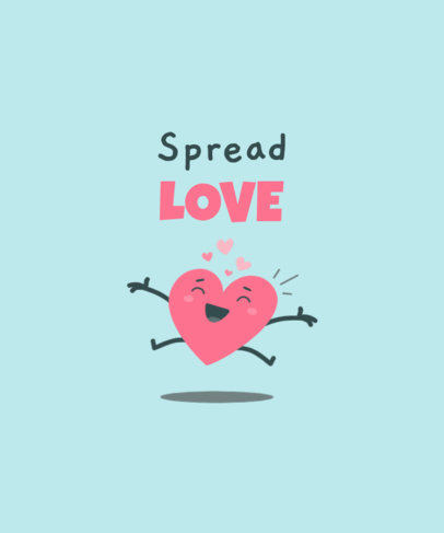 Valentine's Day T-Shirt Design Maker Featuring a Cheerful Heart Illustration 