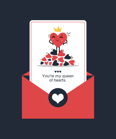 T-Shirt Design Maker Featuring a Quote and a Cute Heart Drawing