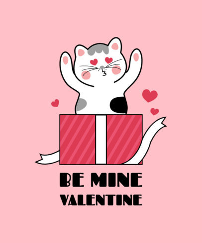 Lovely Cat-Themed T-Shirt Design Template with Gift Graphics
