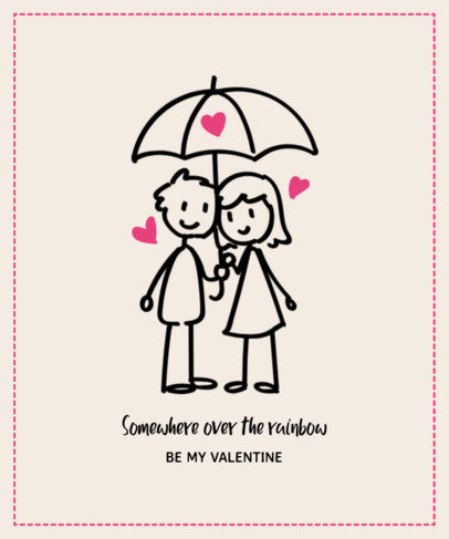 Valentine's T-Shirt Design Maker Featuring Couple Doodles