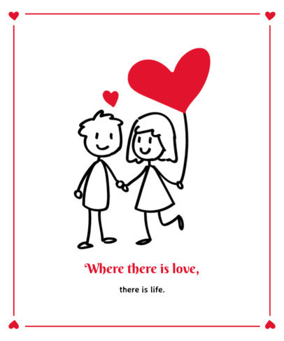 Valentine's T-Shirt Design Template with a Romantic Couple Illustration