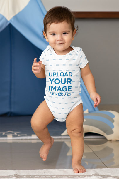 Sublimated Mockup of a Baby Boy Walking