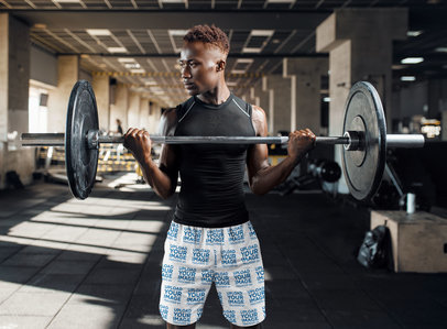 Shorts Mockup Featuring a Man Lifting Weights 34894-r-el2