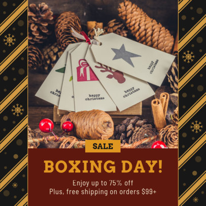 Instagram Post Generator for Boxing Day Discounts with Snowflake-Pattern Frames 3283m