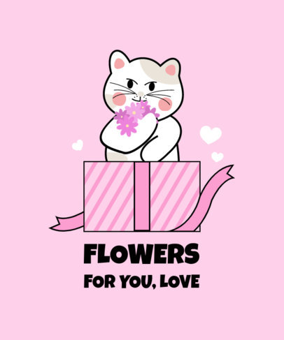 T-Shirt Design Creator with a Romantic Cat Graphic