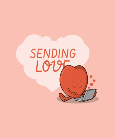 Illustrated T-Shirt Design Maker for Valentine's Day with a Smiling Heart