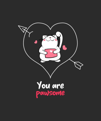 Valentine's Day T-Shirt Design Creator Featuring a Cute Cat with a Letter