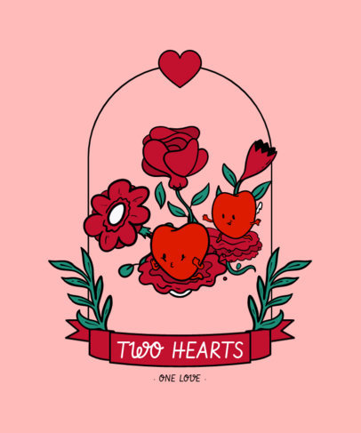 T-Shirt Design Maker with Valentine's Day Couple Hearts