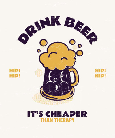 T-Shirt Design Generator Featuring a Beer Jar Cartoon 3290i