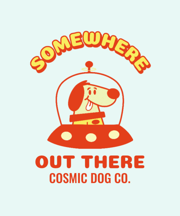 T-Shirt Design Creator with a Retro Space Dog