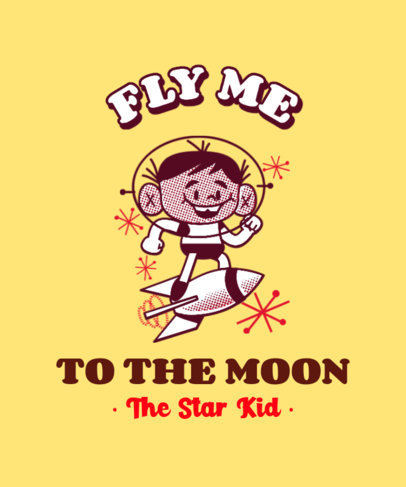 T-Shirt Design Creator Featuring a Retro Illustration of a Space Kid