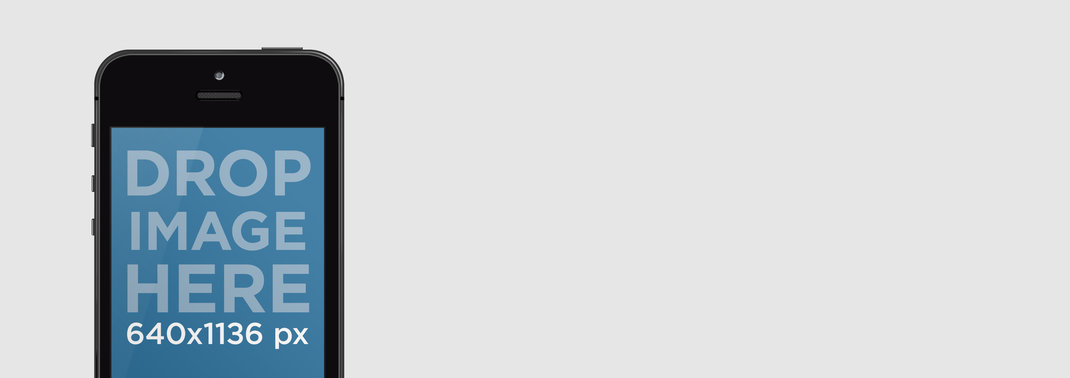 Mockup of a Grey iPhone 5S Against a White Background
