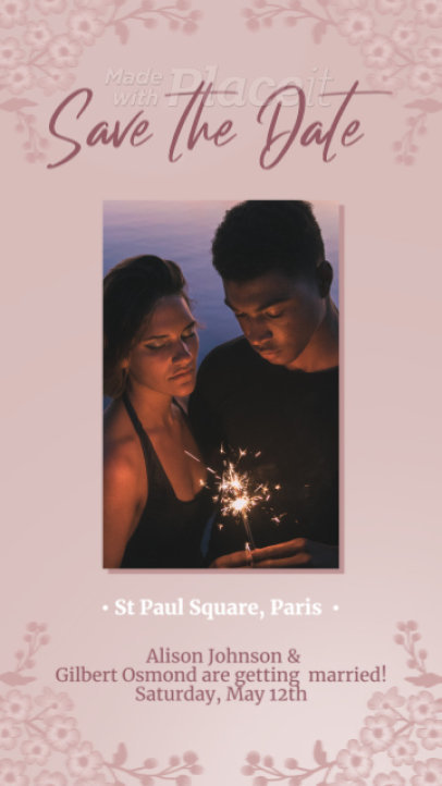 Elegant Instagram Story Video Maker for a Save the Date Announcement 2593