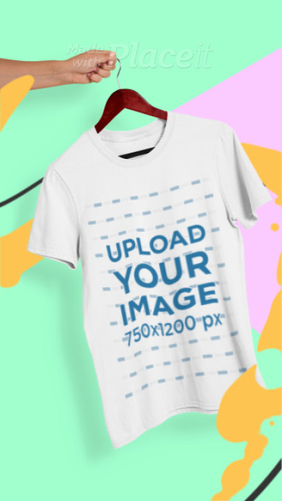 Illustrated Video of a T-Shirt Featuring Animated Paint Lines 2605